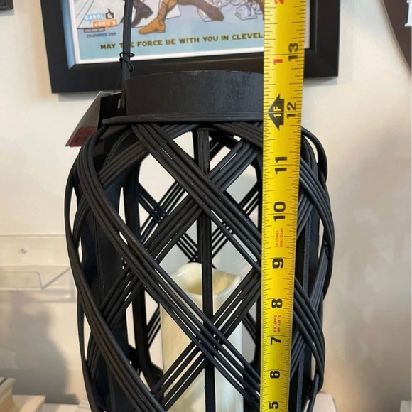 Black Woven Lantern Candle Holder - Picture 3 of 3